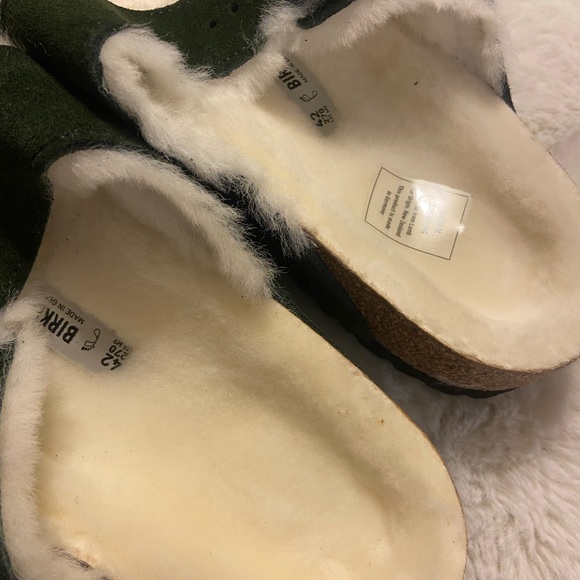 New men’s Birkenstock Arizona Mountain green genuine sheep fur lined sandal 42 - Picture 5 of 9